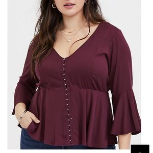 Burgundy Bell Sleeve top